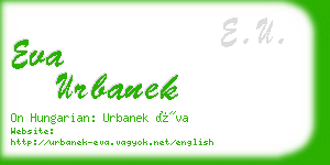 eva urbanek business card